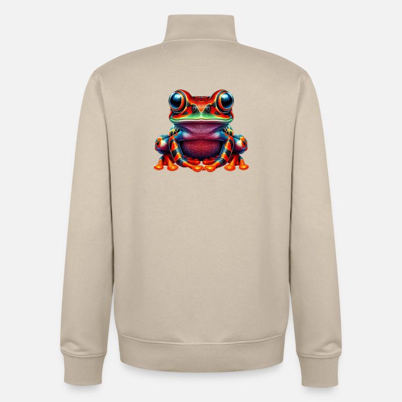 Frosch - Unisex Organic Zip Sweatshirt von Stanley/Stella - Cremebeige