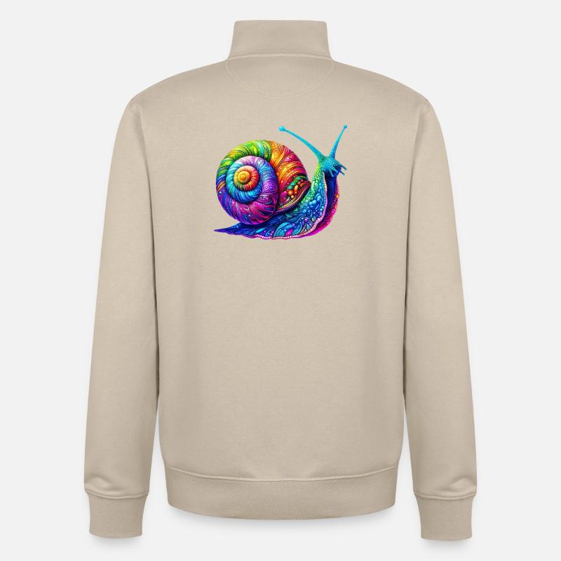 Escargot - Sweat zippé unisexe en coton bio Stanley/Stella - beige crème