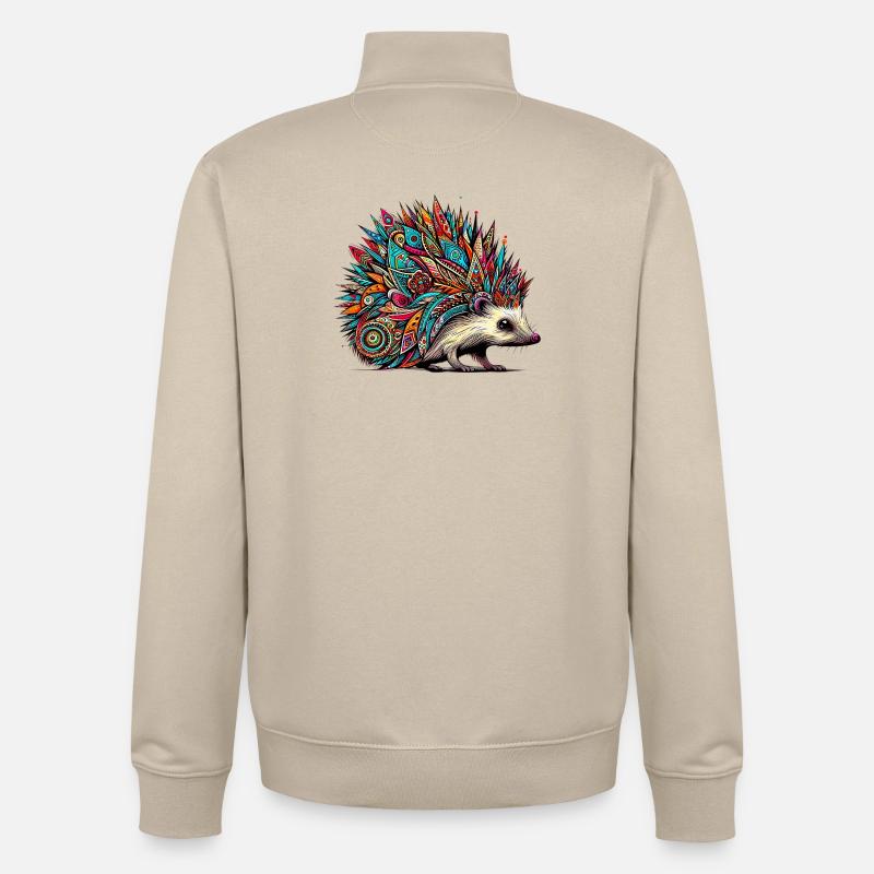 Hérisson - Sweat zippé unisexe en coton bio Stanley/Stella - beige crème