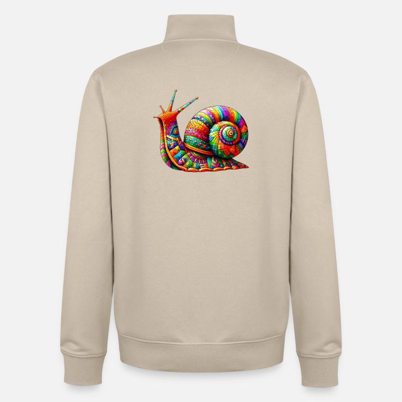 Escargot - Sweat zippé unisexe en coton bio Stanley/Stella - beige crème