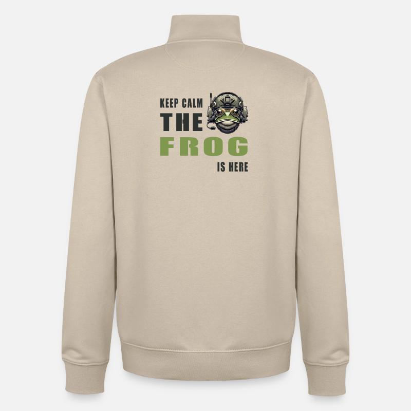 Kampffrosch – Keep Calm Style - Unisex Organic Zip Sweatshirt von Stanley/Stella - Cremebeige