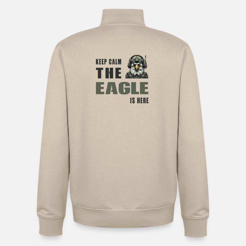 Keep Calm – The Eagle Is Here - Unisex Organic Zip Sweatshirt von Stanley/Stella - Cremebeige