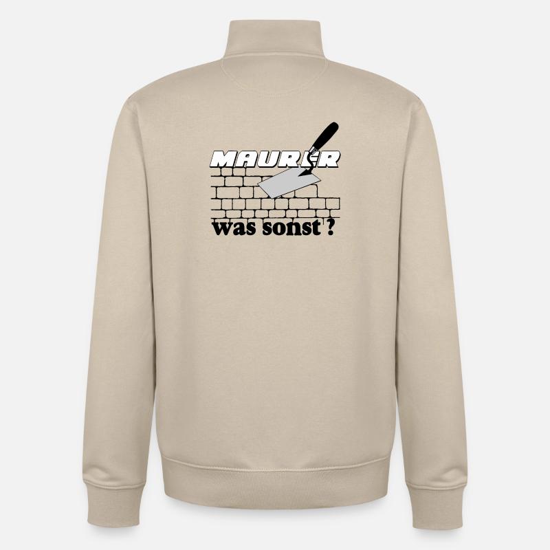 Logo de construction en maçonnerie - Sweat zippé unisexe en coton bio Stanley/Stella - beige crème