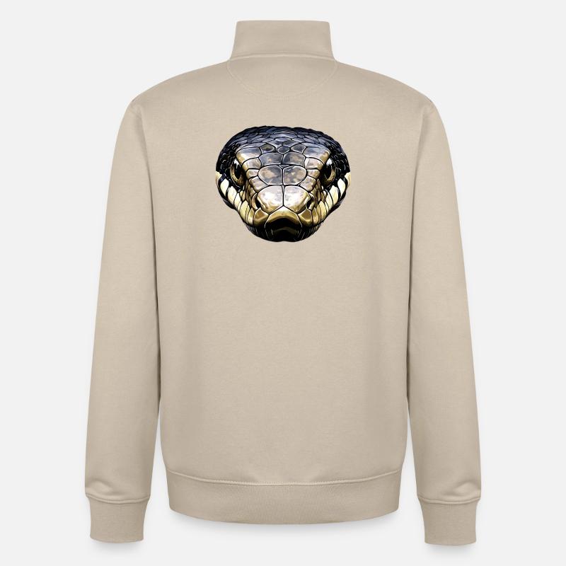 Schlange Python Kobra Klapperschlange Schlangen - Unisex Organic Zip Sweatshirt von Stanley/Stella - Cremebeige