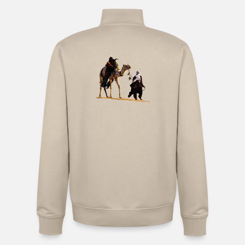 Beduin mit Kamel - Unisex Organic Zip Sweatshirt von Stanley/Stella - Cremebeige