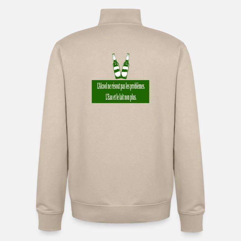 Cool doesn't solve problems - Unisex Organic Zip Sweatshirt by Stanley/Stella - desert dust