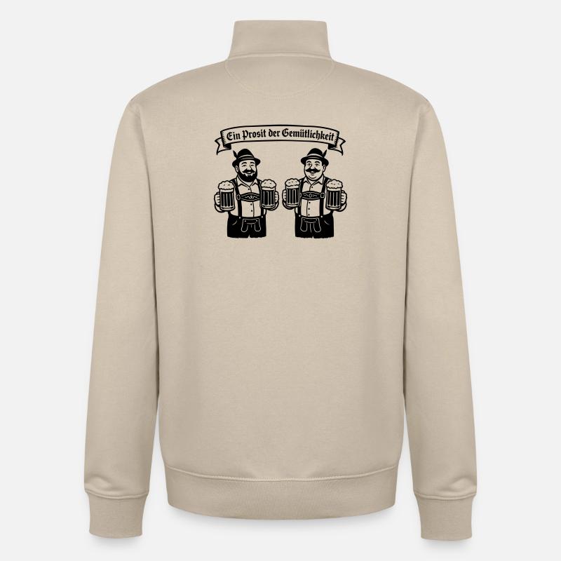 Bier männer - Ein Prosit der Gemütlichkeit - Unisex Organic Zip Sweatshirt von Stanley/Stella - Cremebeige