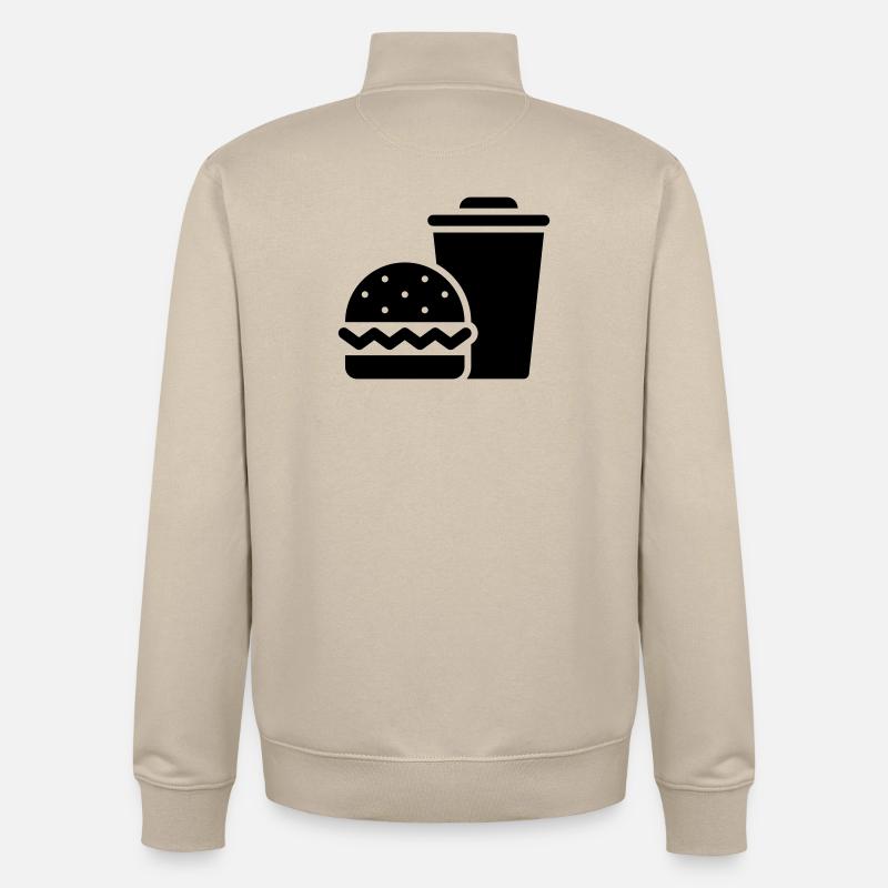 Restauration rapide, burgers, food trucks - Sweat zippé unisexe en coton bio Stanley/Stella - beige crème