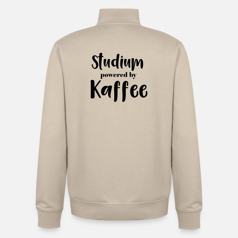 Studium powered by Kaffee - Unisex Organic Zip Sweatshirt von Stanley/Stella - Cremebeige