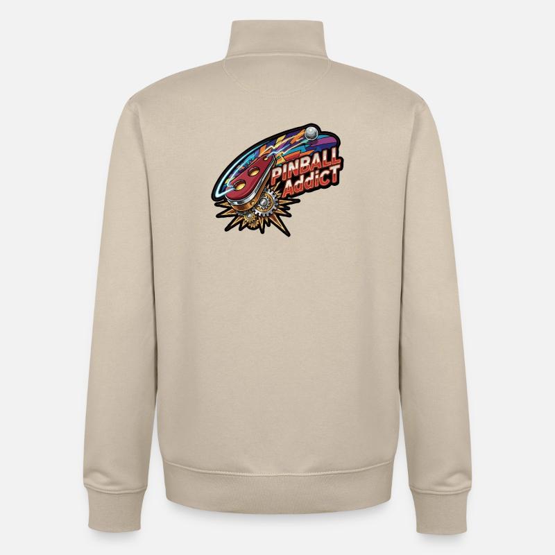 Néon Explosif de Pinball - Sweat zippé unisexe en coton bio Stanley/Stella - beige crème