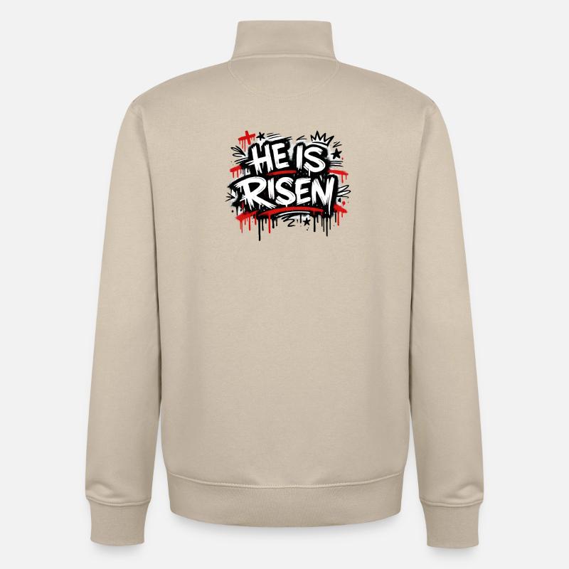 He is risen - Unisex Organic Zip Sweatshirt von Stanley/Stella - Cremebeige