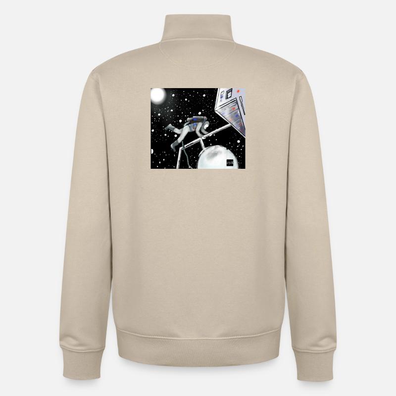 Space Explorer in Orbit - Unisex Organic Zip Sweatshirt by Stanley/Stella - desert dust