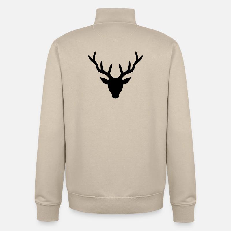 Hirschgeweih - Unisex Organic Zip Sweatshirt von Stanley/Stella - Cremebeige