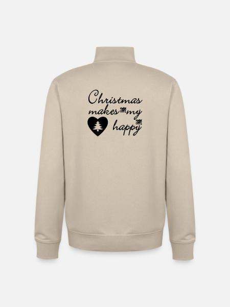 Weihnachten Christmas Spruch Geschenk - Unisex Organic Zip Sweatshirt by Stanley/Stella - desert dust