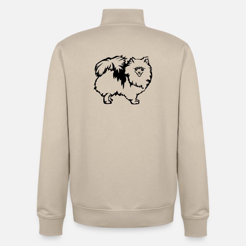 Zwergspitz - Unisex Organic Zip Sweatshirt von Stanley/Stella - Cremebeige