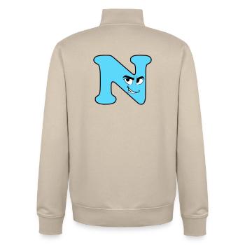 N - Unisex Organic Zip Sweatshirt by Stanley/Stella - desert dust - Back - AI Model Male 185 dark (185cm)