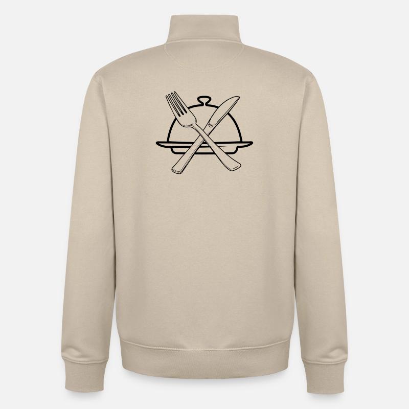 Transparente Schüssel mit Messer und Gabel - Unisex Organic Zip Sweatshirt von Stanley/Stella - Cremebeige