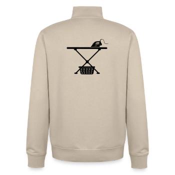 Iron srichplak and laundry basket - Unisex Organic Zip Sweatshirt by Stanley/Stella - desert dust - Back - AI Model Male 185 dark (185cm)