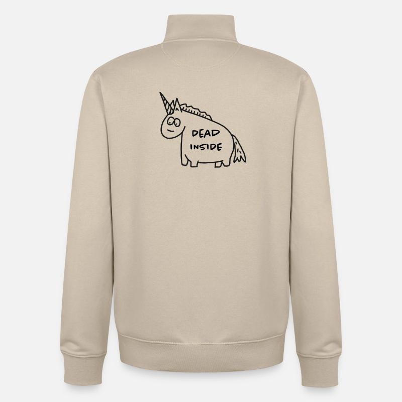 Einhorn - Dead Inside - Unisex Organic Zip Sweatshirt von Stanley/Stella - Cremebeige