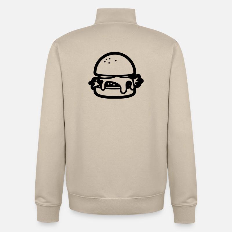 Cheesburger - Unisex Organic Zip Sweatshirt von Stanley/Stella - Cremebeige