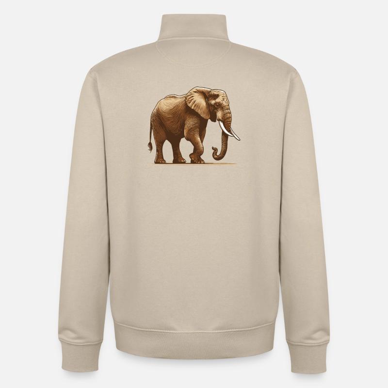 Elefant - Unisex Organic Zip Sweatshirt von Stanley/Stella - Cremebeige