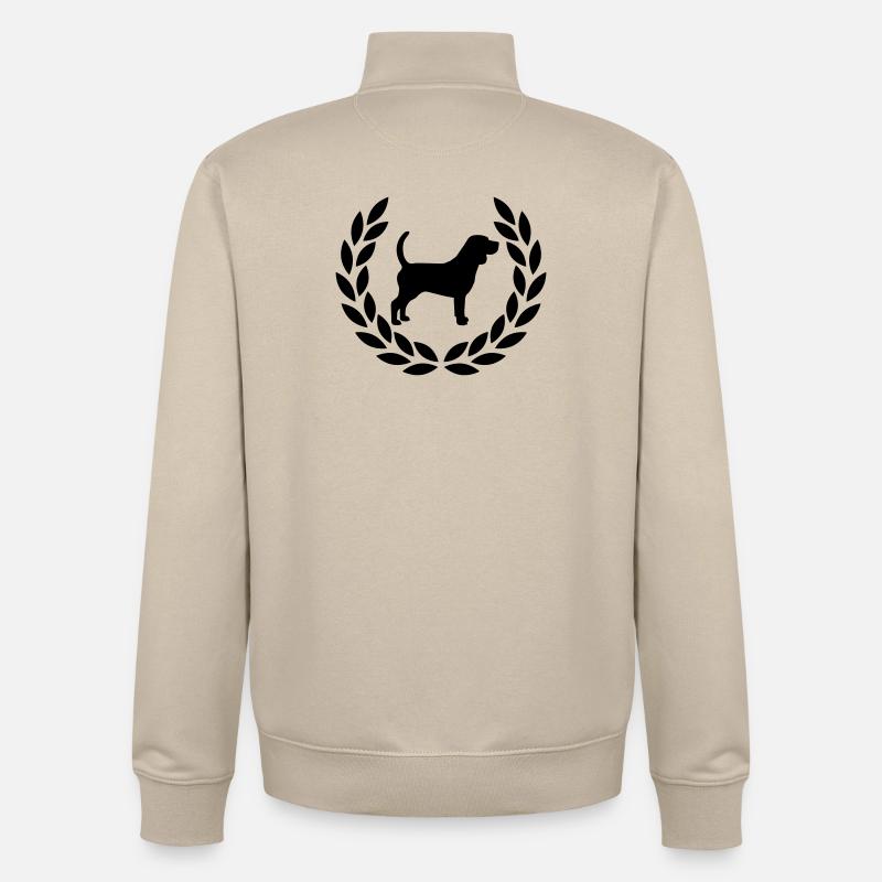 Beagle avec couronne de laurier - Sweat zippé unisexe en coton bio Stanley/Stella - beige crème