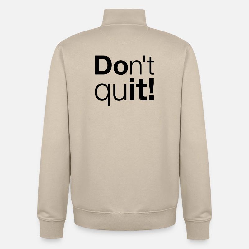 Motivation N’abandonnez pas, faites-le - Sweat zippé unisexe en coton bio Stanley/Stella - beige crème