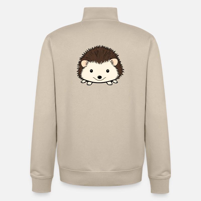 Hérisson mignon avec un visage amical - Sweat zippé unisexe en coton bio Stanley/Stella - beige crème