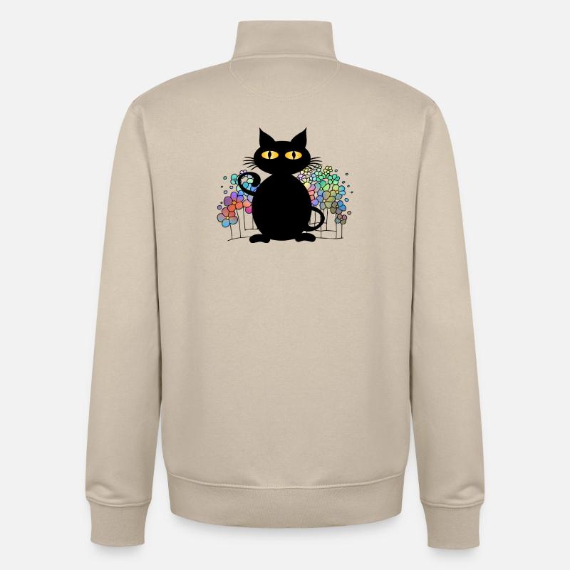 chat - Sweat zippé unisexe en coton bio Stanley/Stella - beige crème