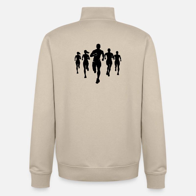 Marathon par équipe Marathon Silhouette - Sweat zippé unisexe en coton bio Stanley/Stella - beige crème