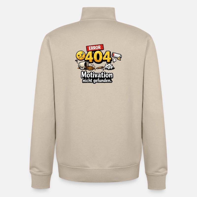 404 Error Motivation not found - Unisex Organic Zip Sweatshirt by Stanley/Stella - desert dust