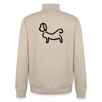 Hund_Silhouette - Sweat zippé unisexe en coton bio Stanley/Stella - beige crème - Dos - AI Model Male 185 dark (185cm)
