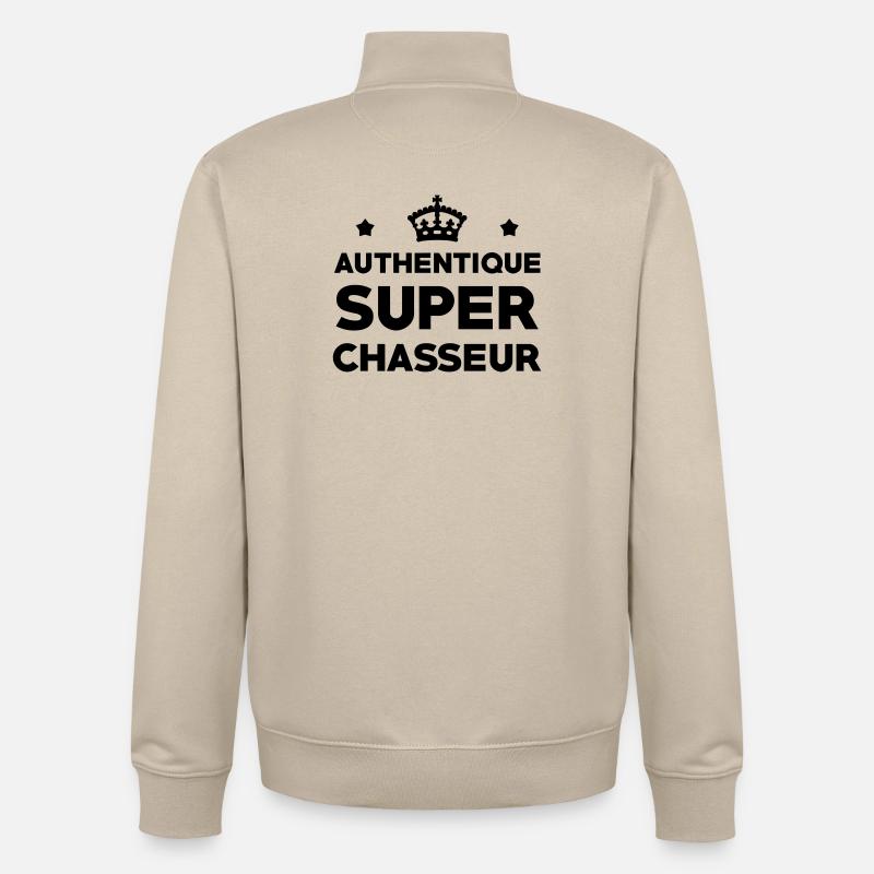 authentique super chasseur - Sweat zippé unisexe en coton bio Stanley/Stella - beige crème