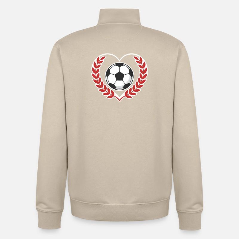 Herzball mit Lorbeerkranz - Unisex Organic Zip Sweatshirt von Stanley/Stella - Cremebeige