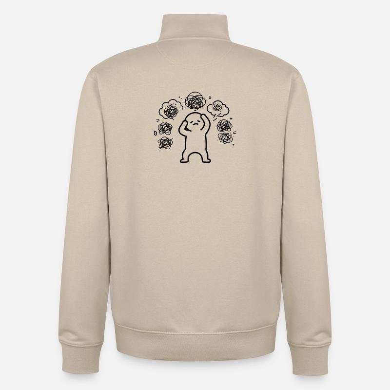 Overthinkers and introverts, mental overwork - Unisex Organic Zip Sweatshirt by Stanley/Stella - desert dust