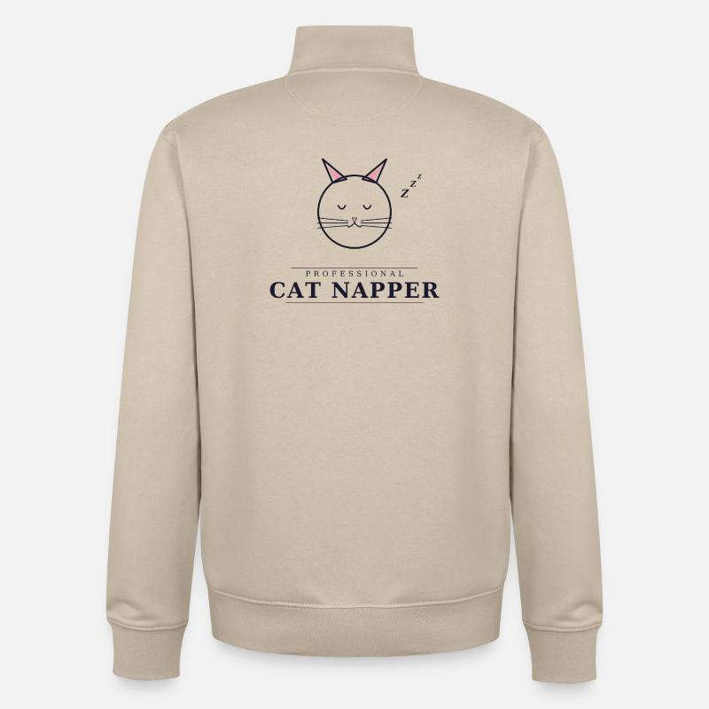 professional cat napper - Unisex Organic Zip Sweatshirt von Stanley/Stella - Cremebeige
