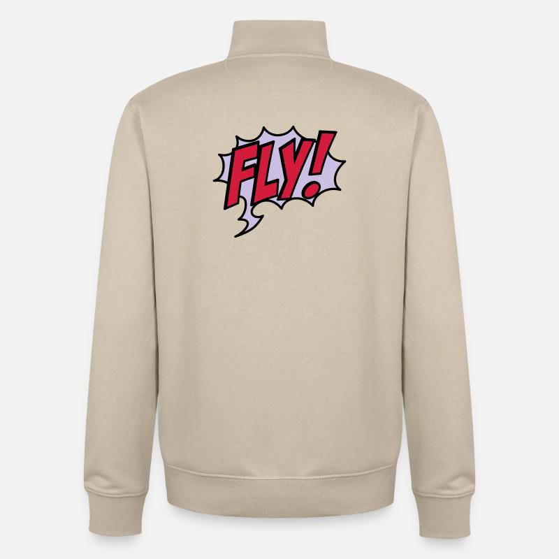 2541614 15932863 fly - Sweat zippé unisexe en coton bio Stanley/Stella - beige crème
