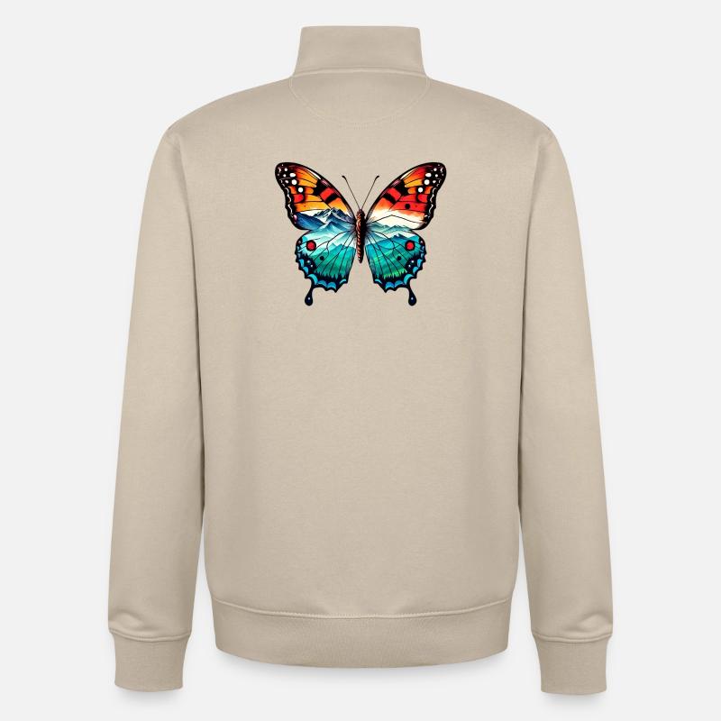 Papillon - Sweat zippé unisexe en coton bio Stanley/Stella - beige crème
