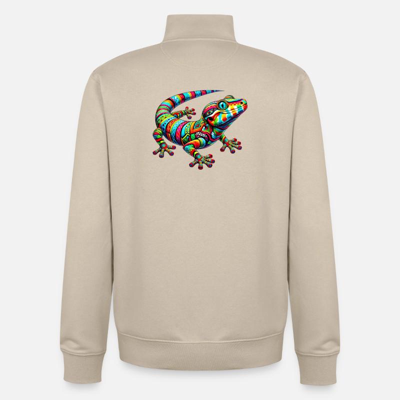 Gecko - Sweat zippé unisexe en coton bio Stanley/Stella - beige crème
