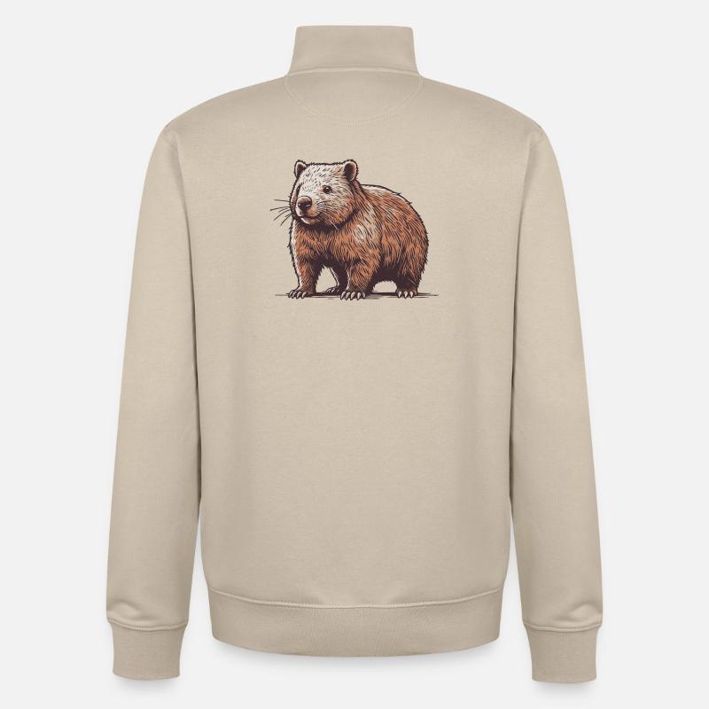 Wombat - Sweat zippé unisexe en coton bio Stanley/Stella - beige crème