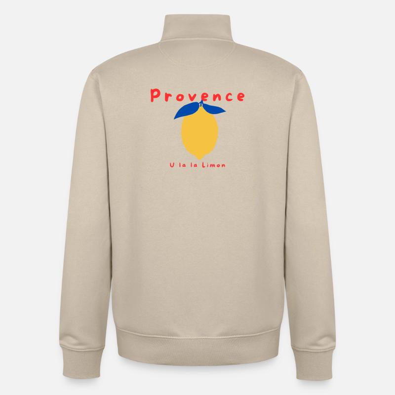 U la la Limon | Provence - Sweat zippé unisexe en coton bio Stanley/Stella - beige crème