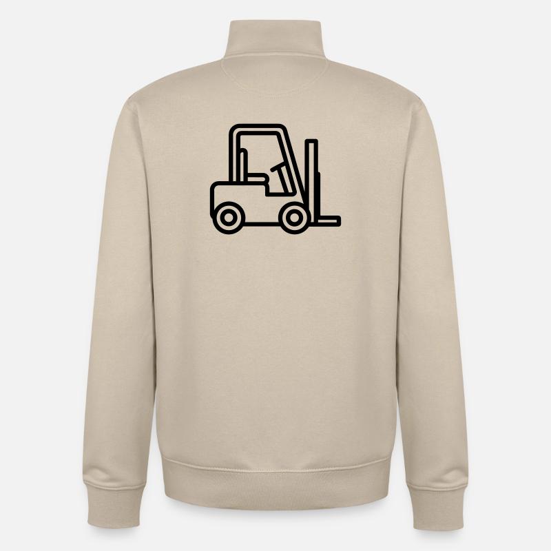 Chariot élévateur - Sweat zippé unisexe en coton bio Stanley/Stella - beige crème