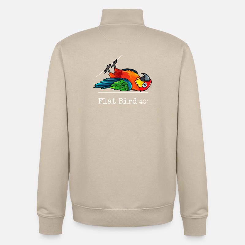 Flat Bird à 40 degrés - Sweat zippé unisexe en coton bio Stanley/Stella - beige crème