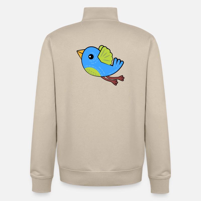 Kleiner Blauer Vogel - Unisex Organic Zip Sweatshirt von Stanley/Stella - Cremebeige