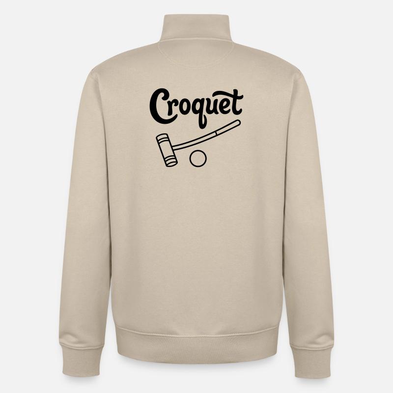 Croquet - Sweat zippé unisexe en coton bio Stanley/Stella - beige crème