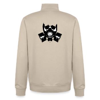Gasmaske Skullsilhouette - Unisex Organic Zip Sweatshirt von Stanley/Stella - Cremebeige - Hinten - AI Model Male 185 dark (185cm)
