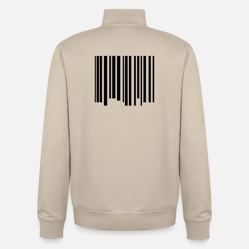 Barcode - Unisex Organic Zip Sweatshirt von Stanley/Stella - Cremebeige