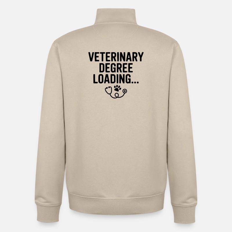 Veterinary Degree Loading... - Unisex Organic Zip Sweatshirt by Stanley/Stella - desert dust