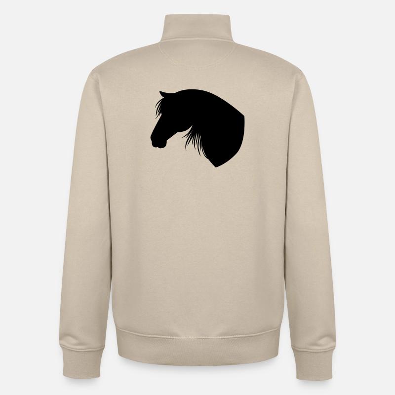 Horse - Sweat zippé unisexe en coton bio Stanley/Stella - beige crème