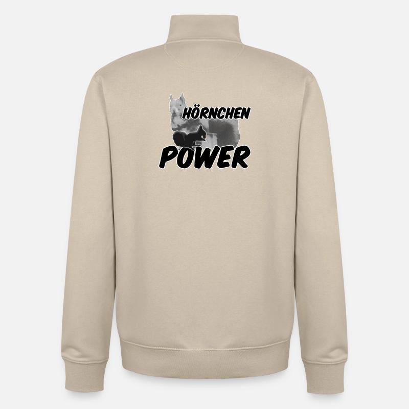 Hörnchenpower Eichhörnchen Tiere Spruch - Unisex Organic Zip Sweatshirt von Stanley/Stella - Cremebeige